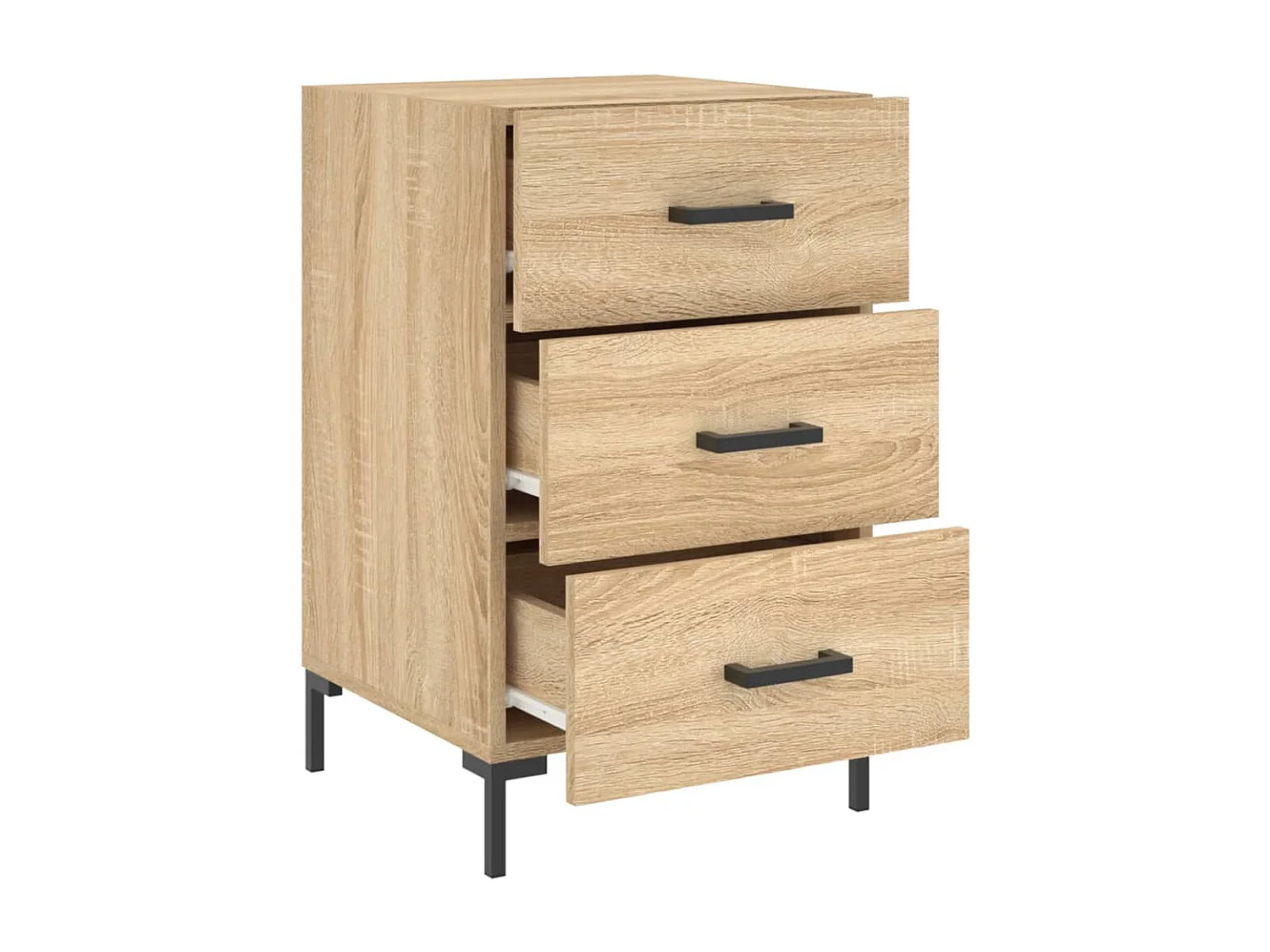Nachtkastje 40x40x66 cm bewerkt hout sonoma eikenkleurig