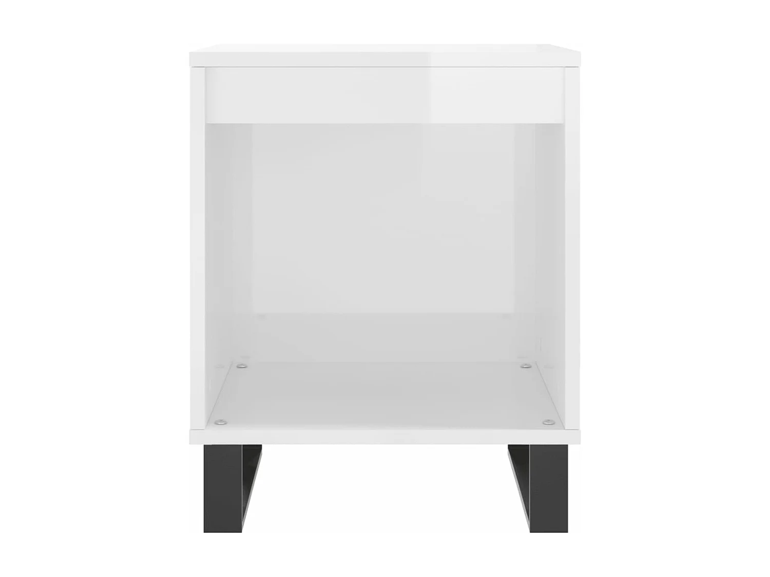 Mesa de cabeceira 40x35x50cm derivados madeira branco brilhante