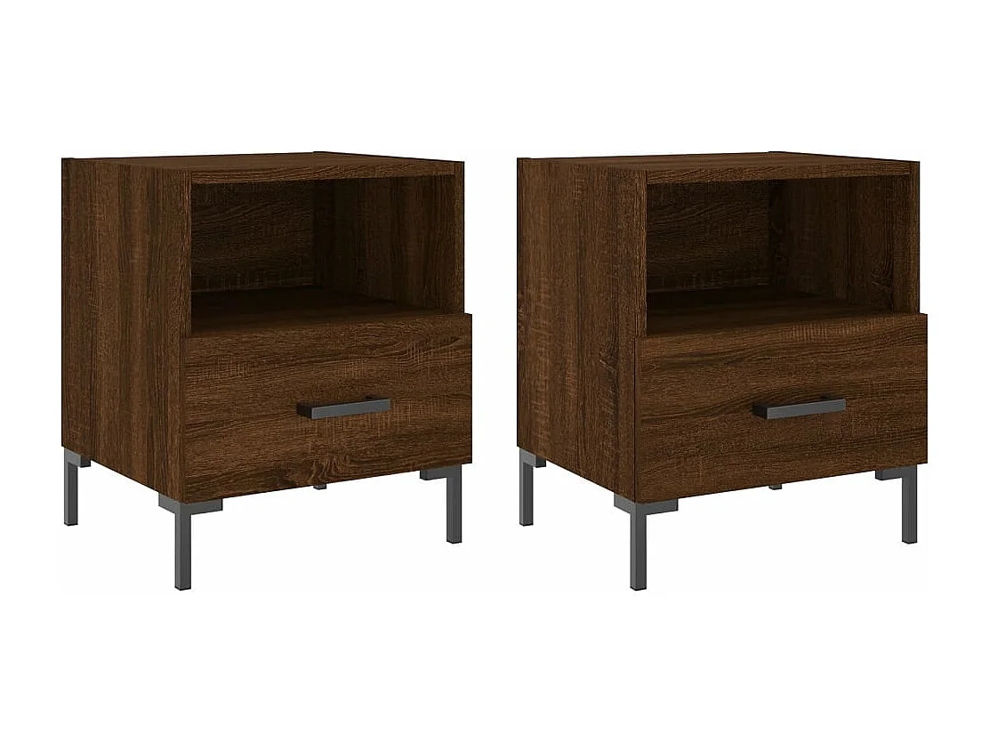 Nachtkastjes 2 st 40x35x47,5 cm bewerkt hout bruin eikenkleur
