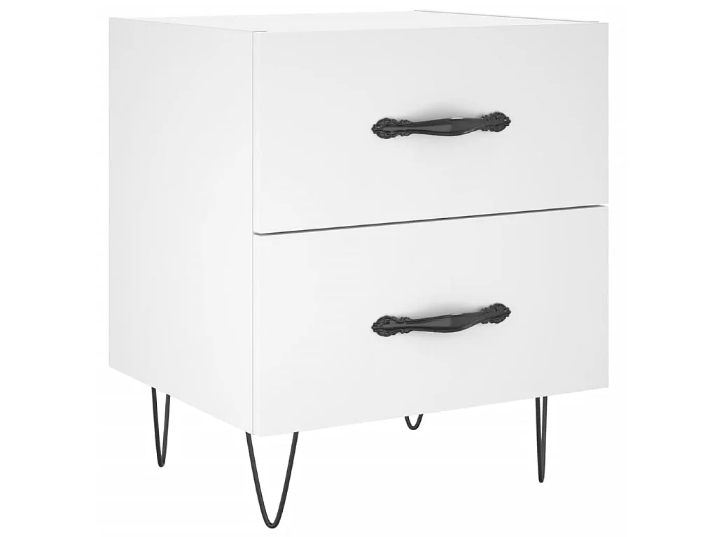 Tables de chevet 2 pcs blanc 40x35x47,5 cm bois d’ingénierie