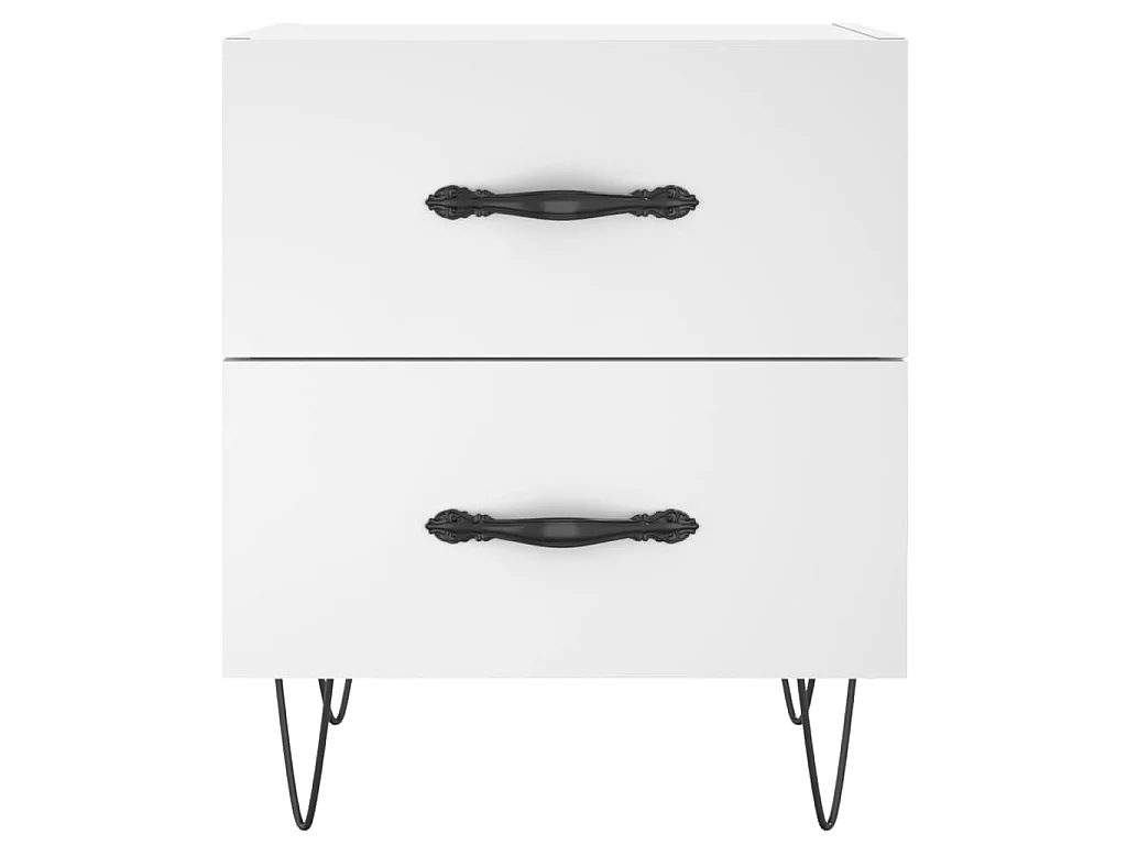 Tables de chevet 2 pcs blanc 40x35x47,5 cm bois d’ingénierie