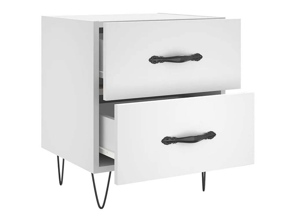 Tables de chevet 2 pcs blanc 40x35x47,5 cm bois d’ingénierie