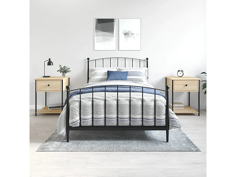 Nachtkastjes 2 st 44x45x58 cm sonoma eikenkleurig