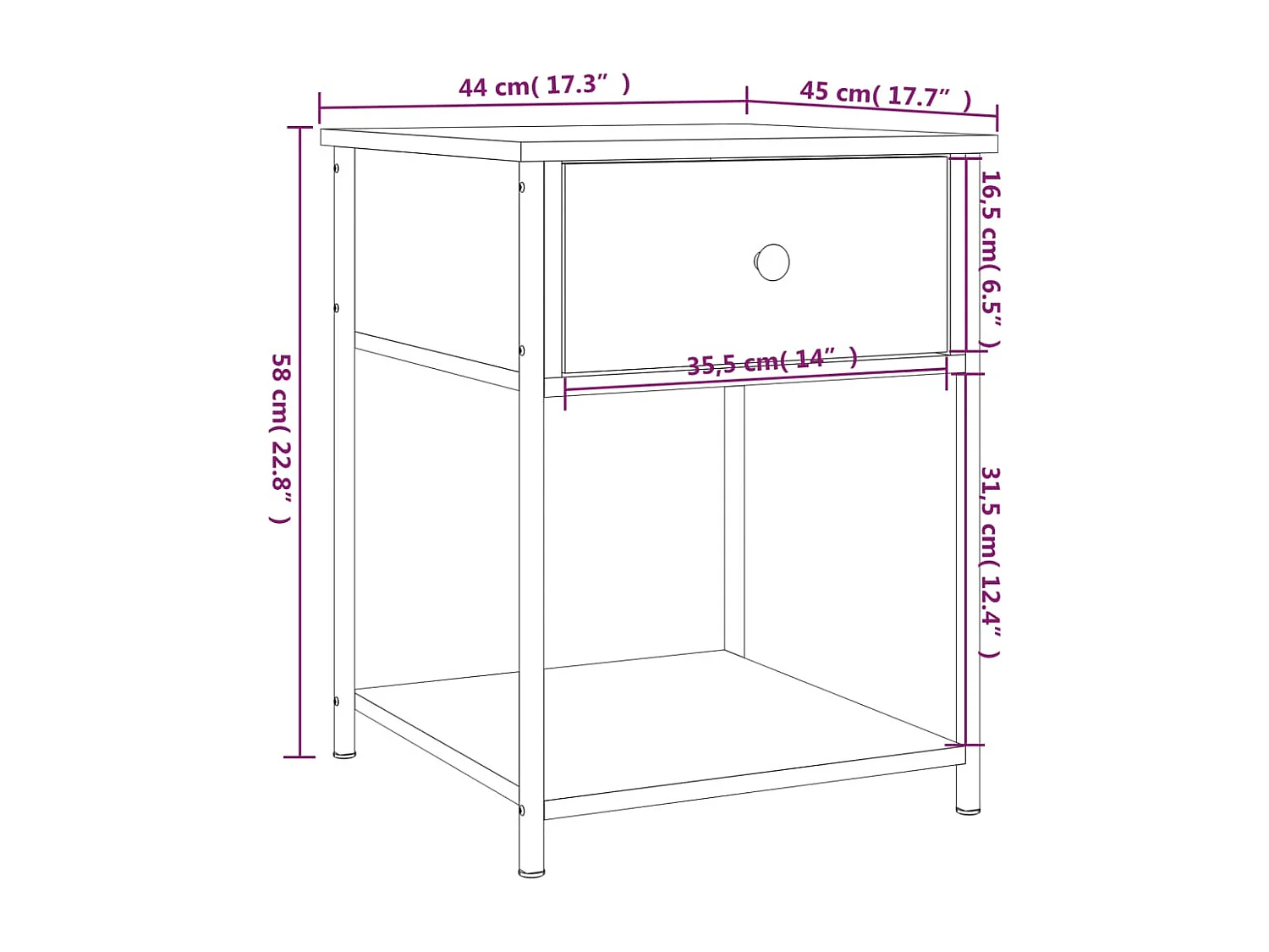 Comodini 2 pz Rovere Sonoma 44x45x58 cm in Legno Multistrato