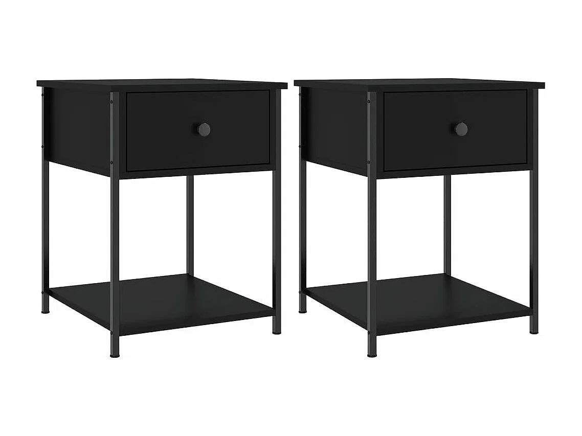 Nachttische 2 Stk. Schwarz 44x45x58 cm Holzwerkstoff