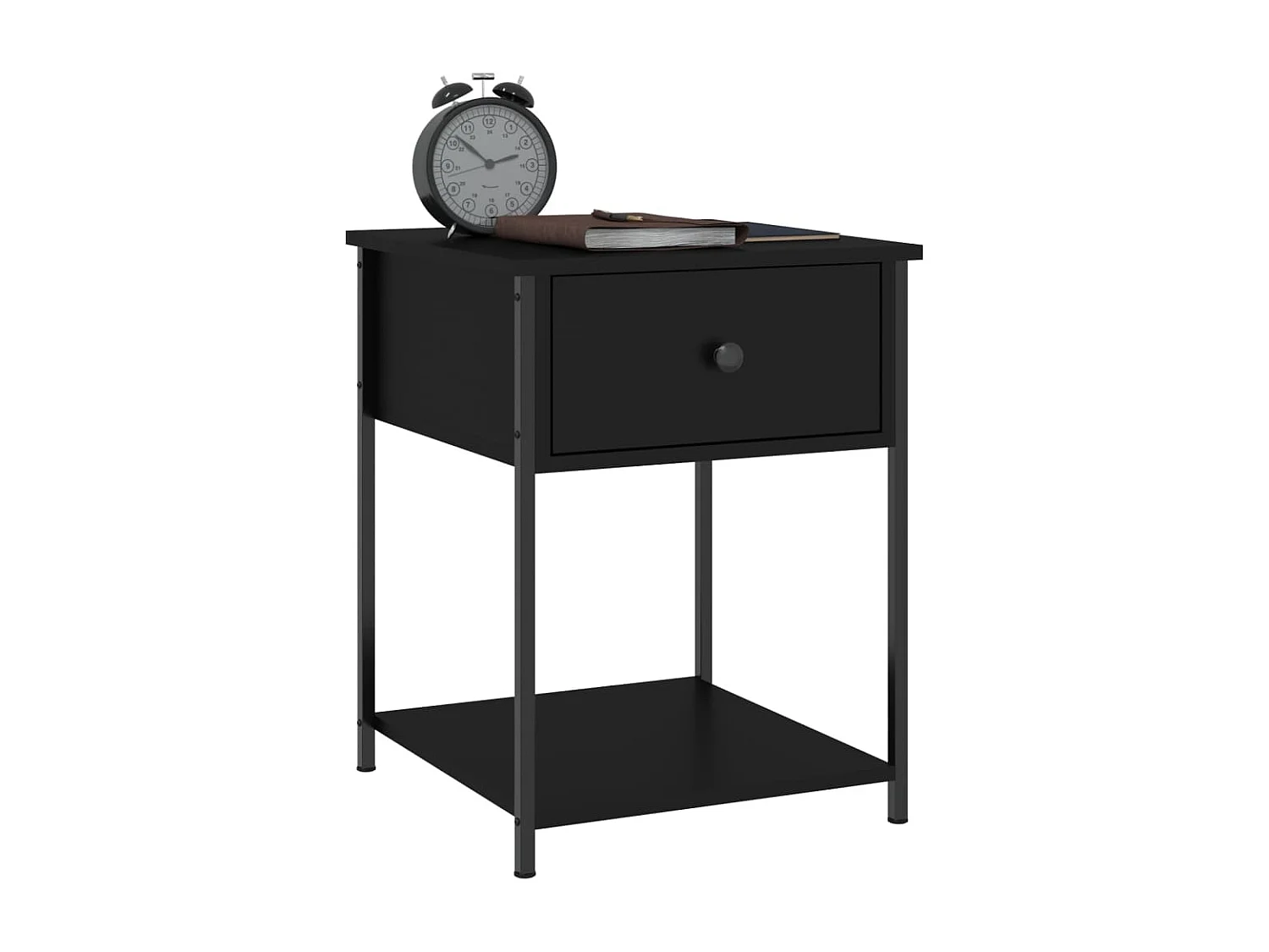Nachttische 2 Stk. Schwarz 44x45x58 cm Holzwerkstoff