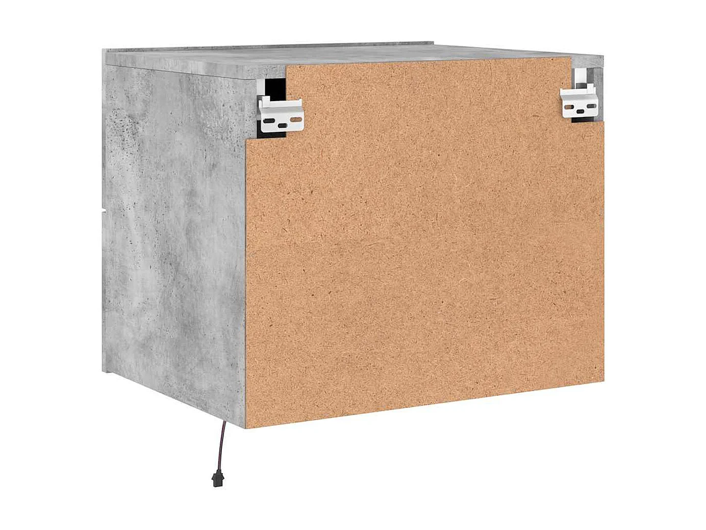 Comodino a Parete con Luci LED Grigio Cemento