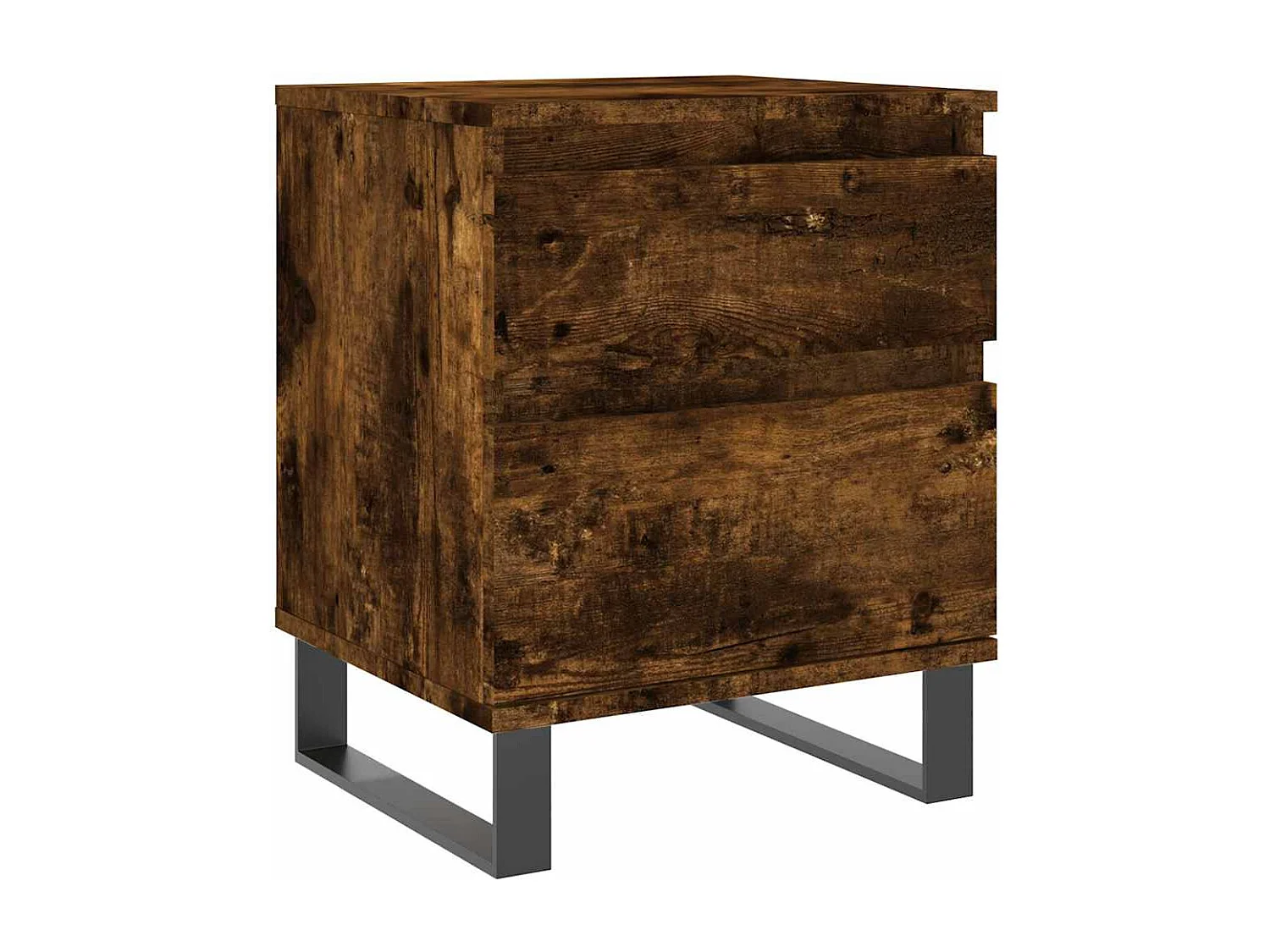 Nachtkastje 40x35x50 cm bewerkt hout gerookt eikenkleurig