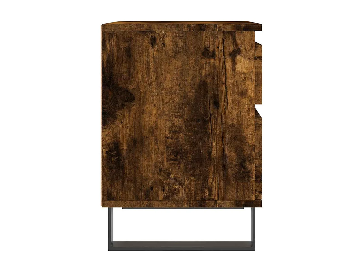 Nachtkastje 40x35x50 cm bewerkt hout gerookt eikenkleurig