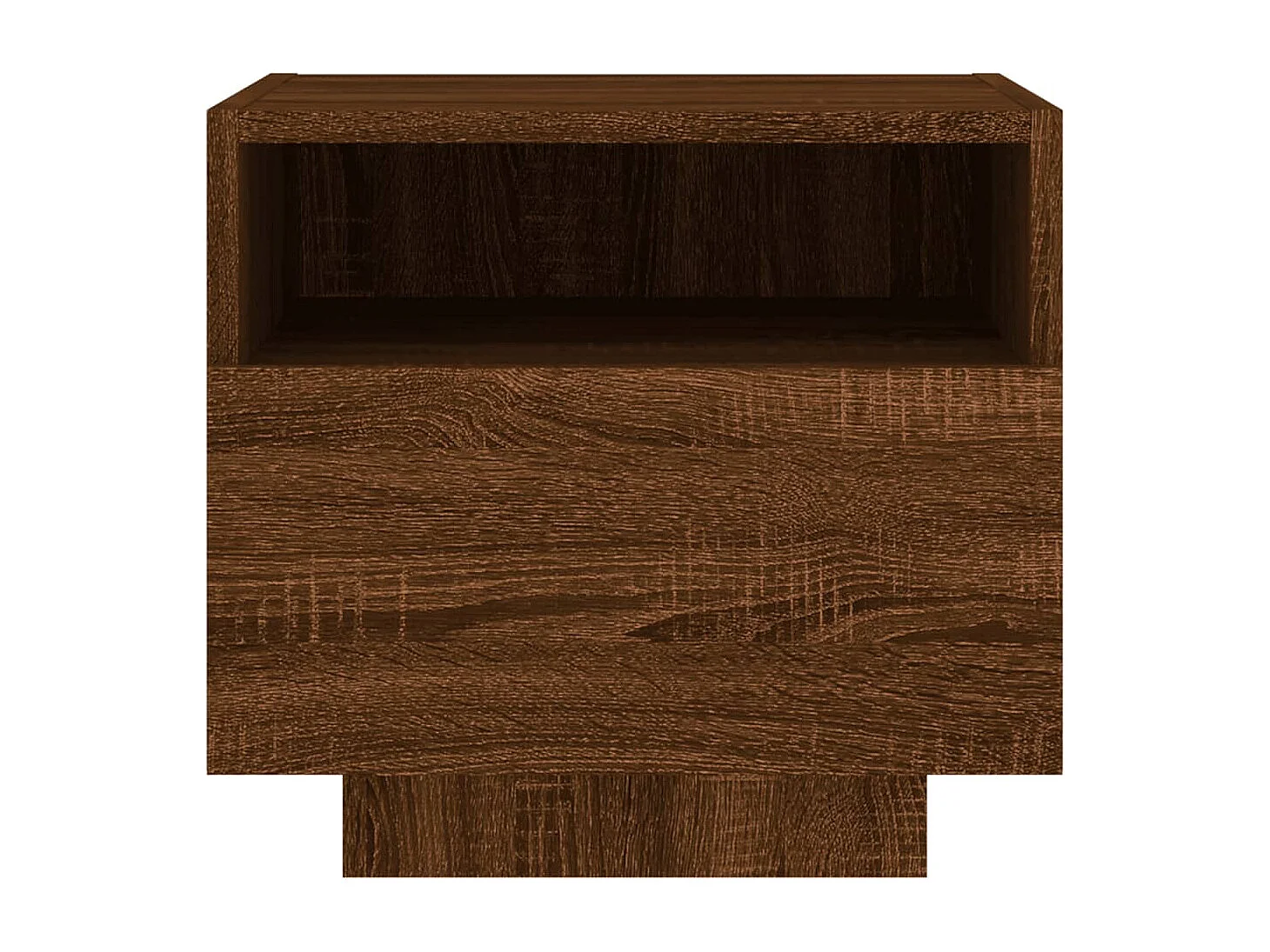 Armoires de chevet avec lumières LED 2 pcs chêne marron