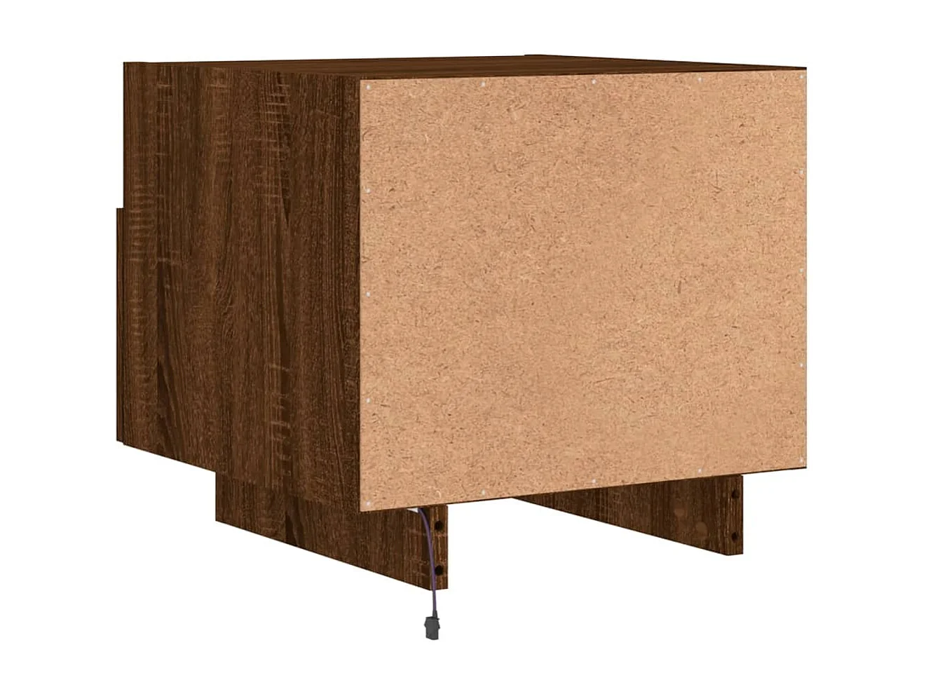 Armoires de chevet avec lumières LED 2 pcs chêne marron