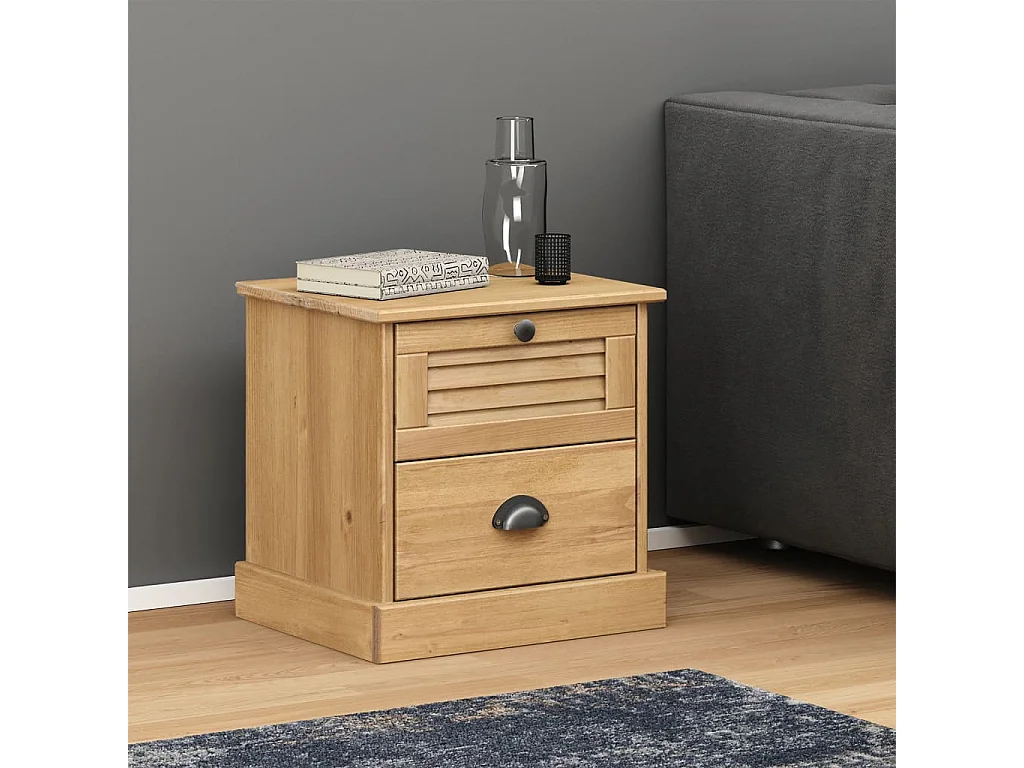 Comodino VIGO 42x35x42 cm in Legno Massello di Pino
