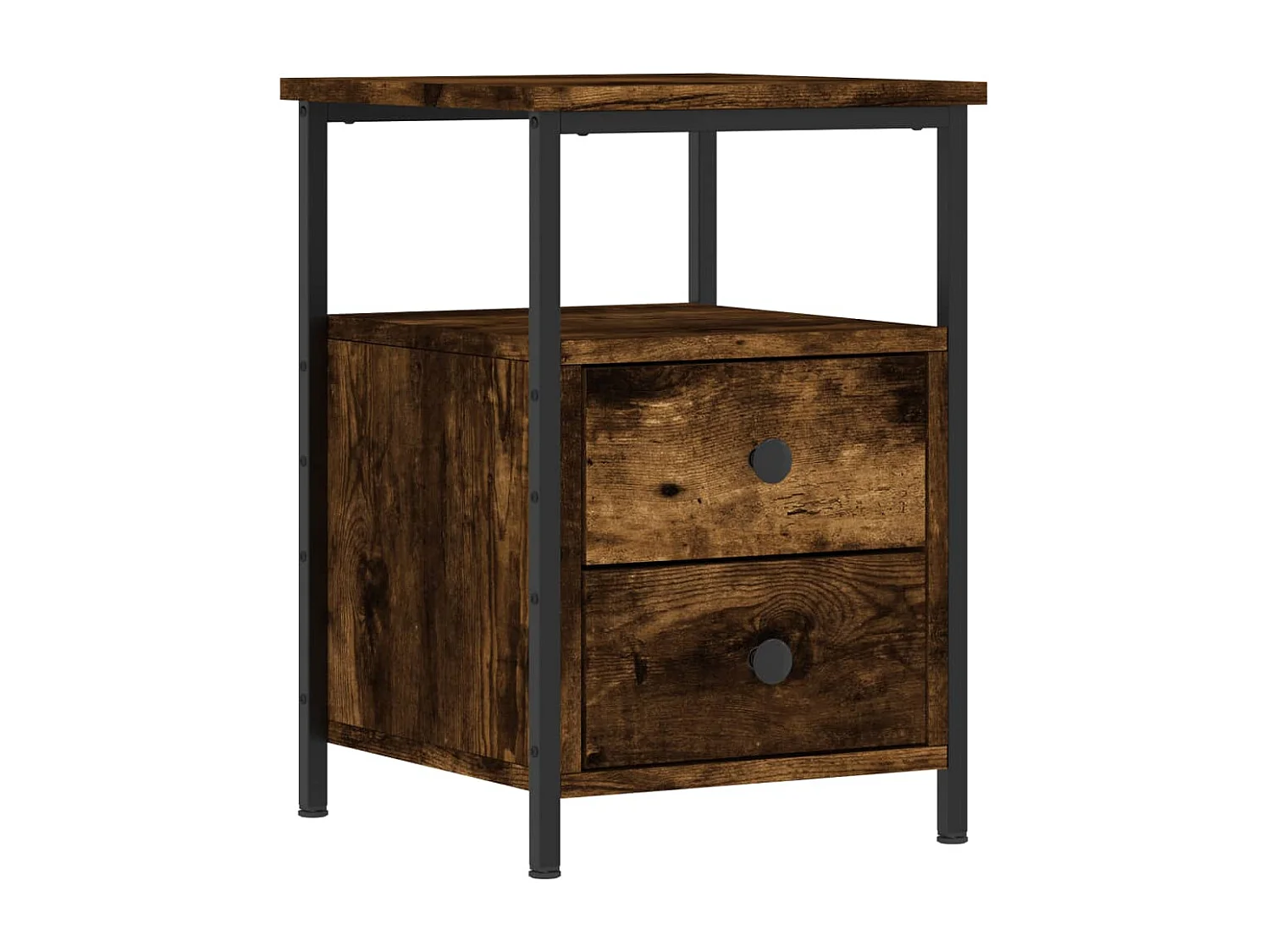 Mesita de noche madera de ingeniería roble ahumado 34x35,5x50cm