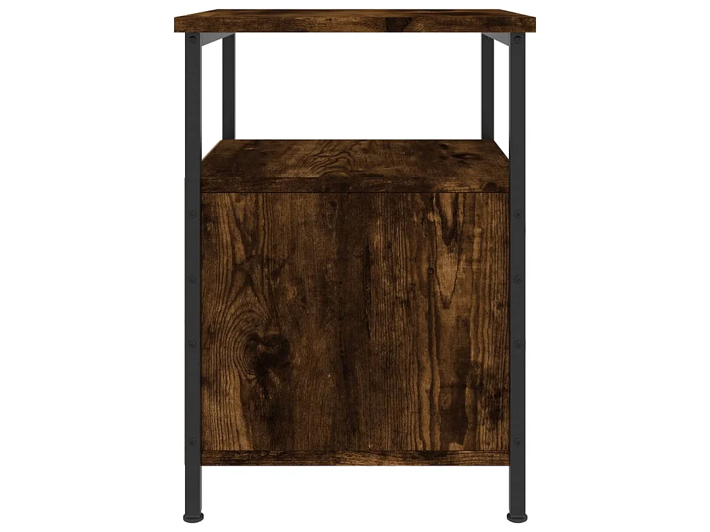 Mesita de noche madera de ingeniería roble ahumado 34x35,5x50cm