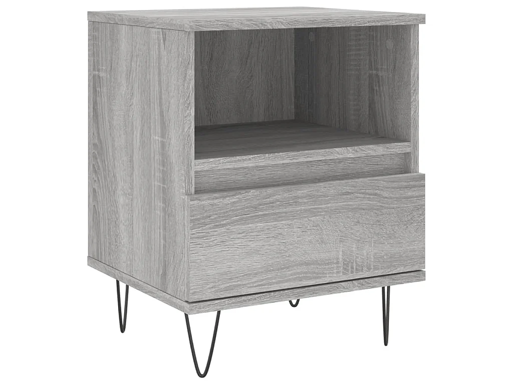 Table de chevet sonoma gris 40x35x50 cm bois d’ingénierie