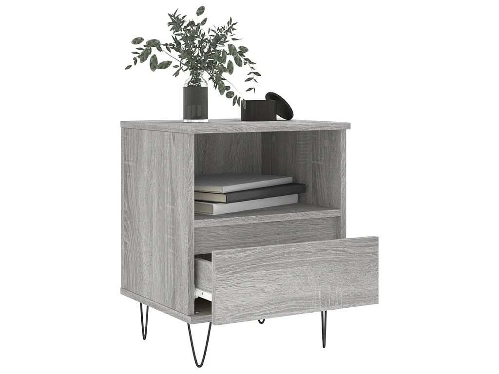 Table de chevet sonoma gris 40x35x50 cm bois d’ingénierie