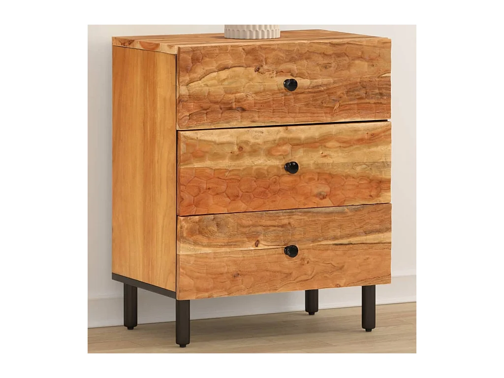 Table de chevet 50x33x60 cm bois d'acacia solide
