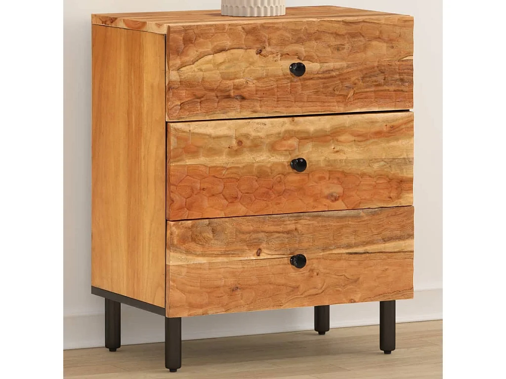 Table de chevet 50x33x60 cm bois d'acacia solide