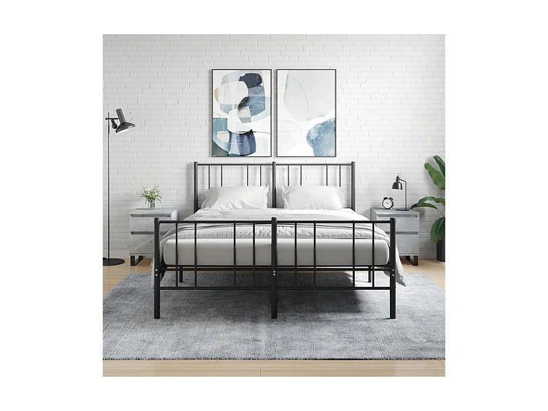 Tables de chevet 2 pcs gris béton 40x35x50 cm bois d’ingénierie