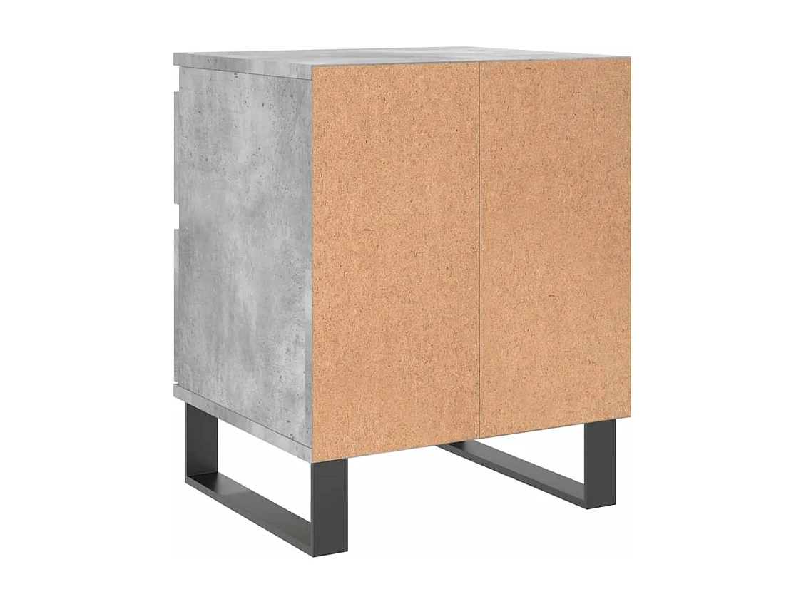 Comodini 2pz Grigio Cemento 40x35x50 cm in Legno Multistrato