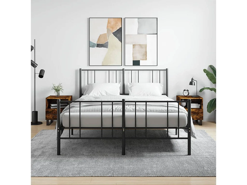 Nachtkastjes 2 st 40x35x47,5 cm bewerkt hout gerookt eikenkleur