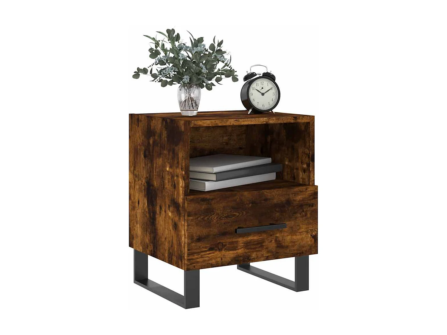 Comodini 2 pz Rovere Fumo 40x35x47,5 cm in Legno Multistrato