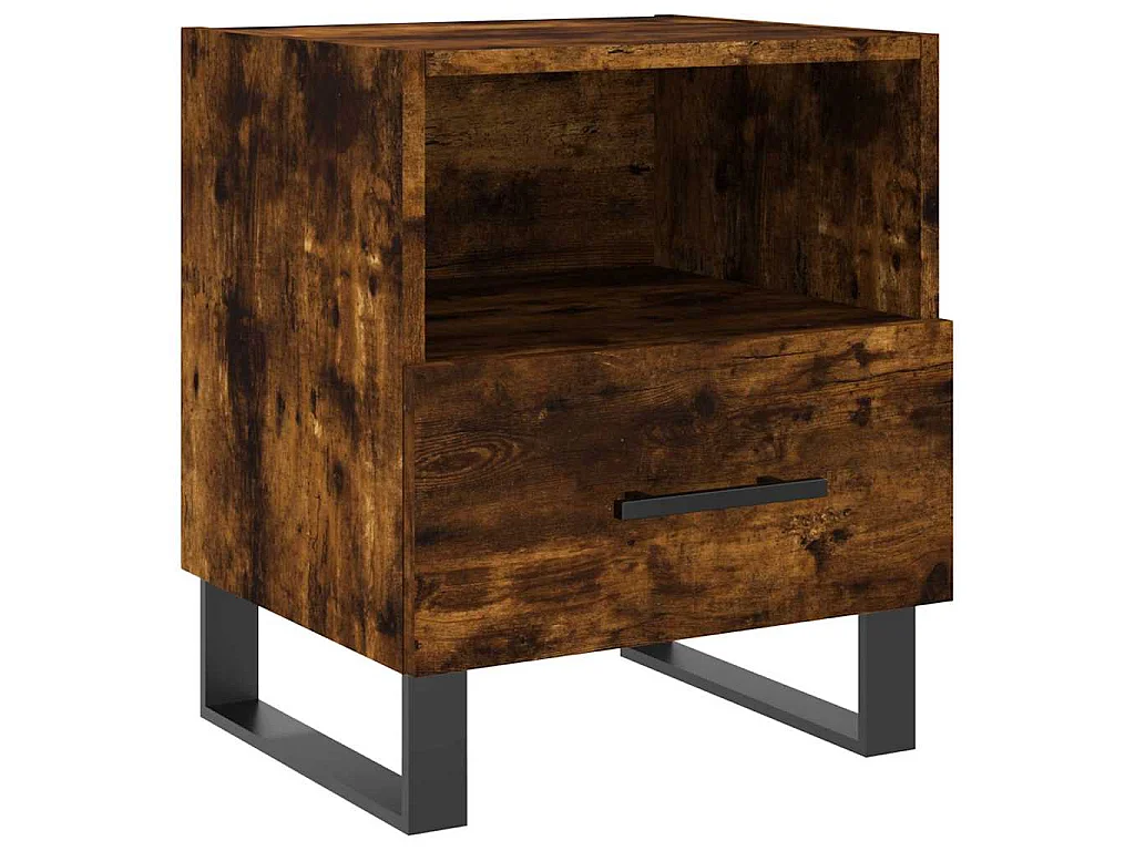 Comodini 2 pz Rovere Fumo 40x35x47,5 cm in Legno Multistrato