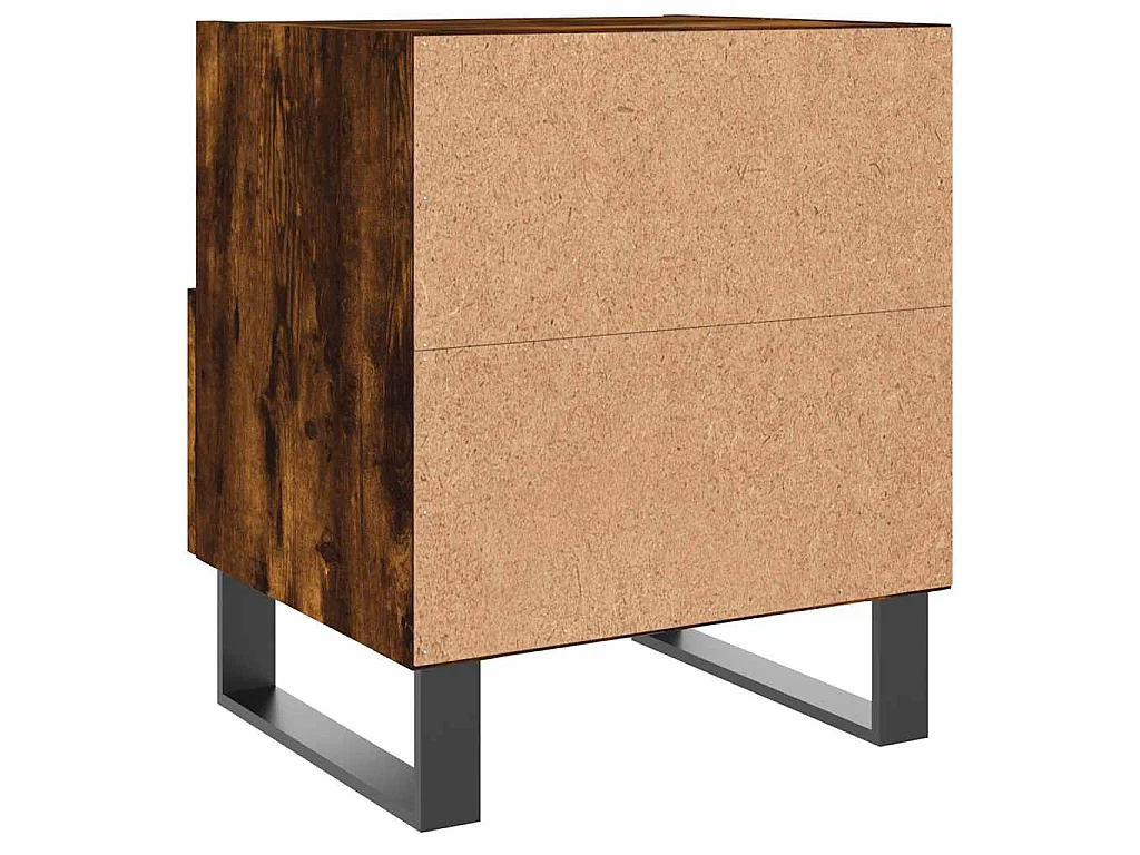Comodini 2 pz Rovere Fumo 40x35x47,5 cm in Legno Multistrato