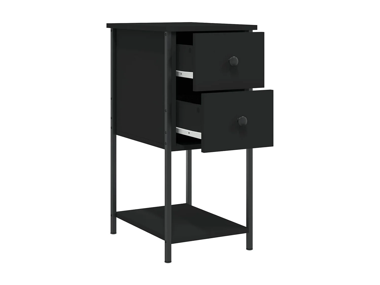Table de chevet noir 32x42x70 cm bois d’ingénierie