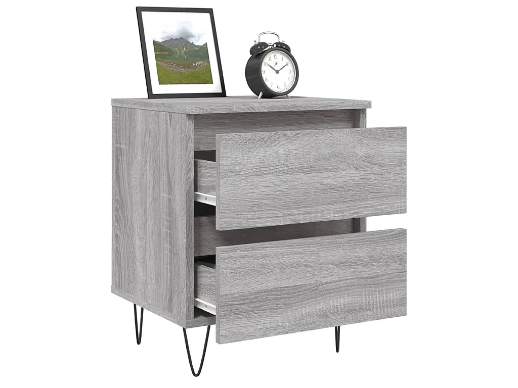 Tables de chevet 2 pcs sonoma gris 40x35x50 cm bois ingénierie