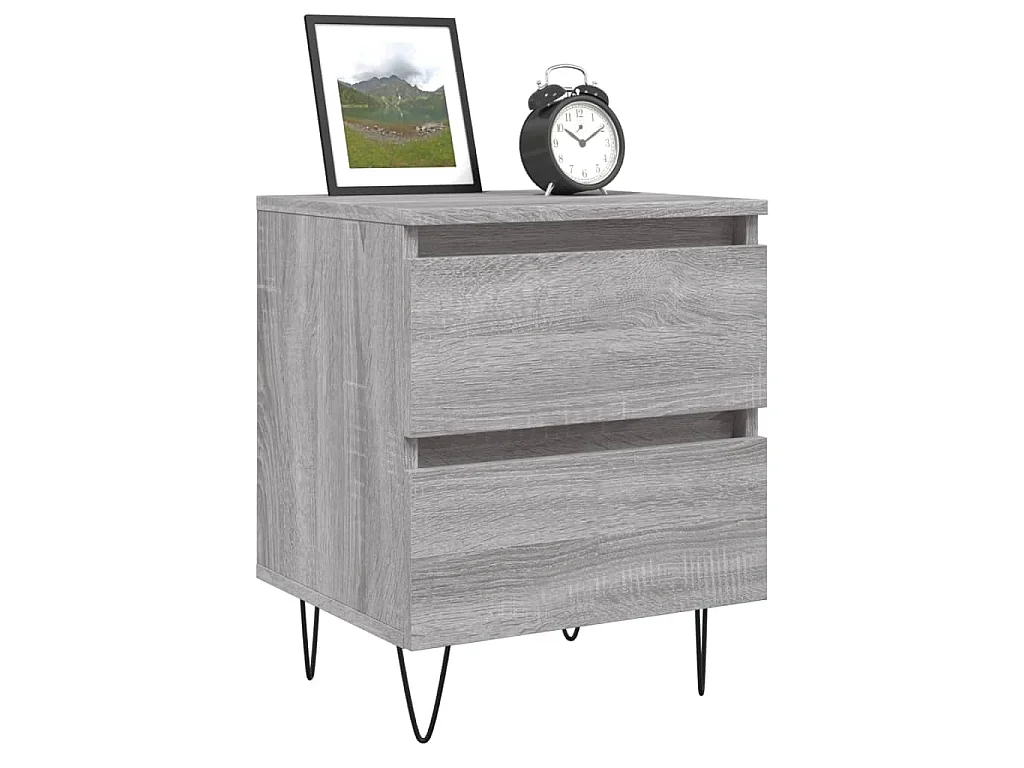 Tables de chevet 2 pcs sonoma gris 40x35x50 cm bois ingénierie