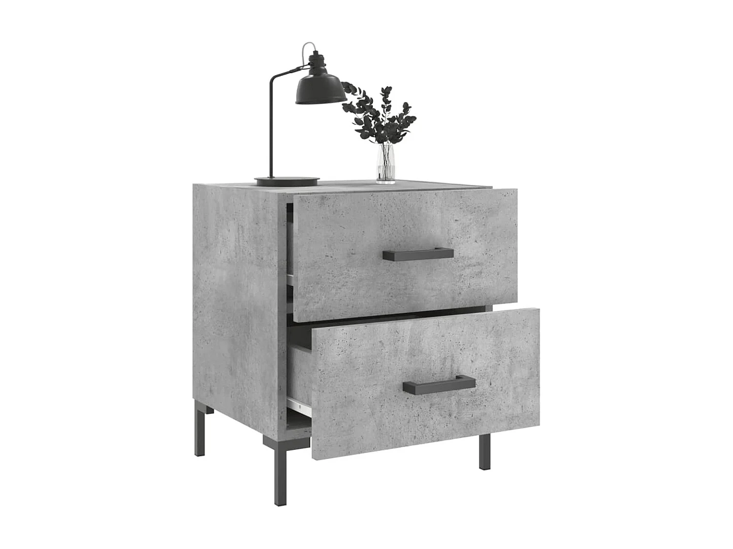 Nachttisch Betongrau 40x35x47,5 cm Holzwerkstoff