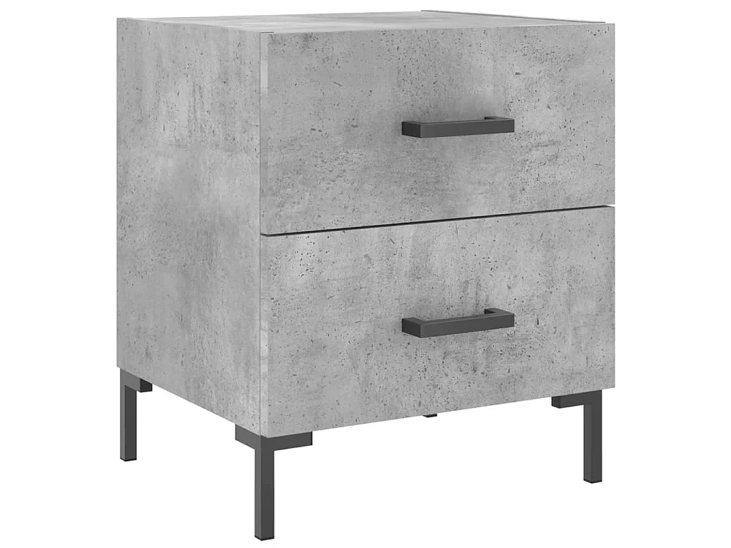 Comodino Grigio Cemento 40x35x47,5 cm in Legno Multistrato