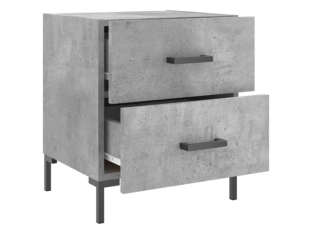 Comodino Grigio Cemento 40x35x47,5 cm in Legno Multistrato