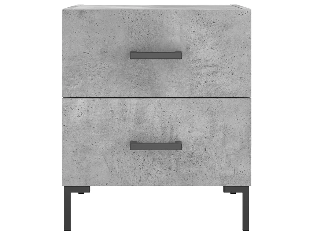 Comodino Grigio Cemento 40x35x47,5 cm in Legno Multistrato