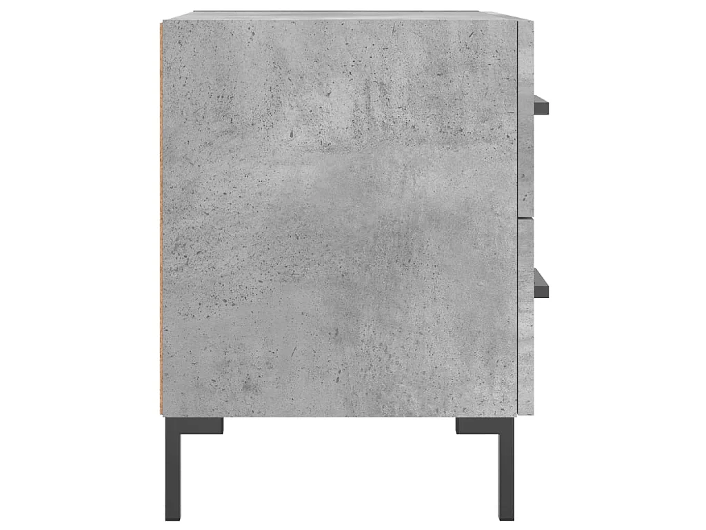 Comodino Grigio Cemento 40x35x47,5 cm in Legno Multistrato