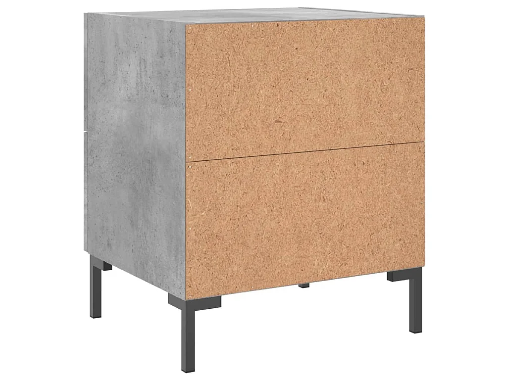 Comodino Grigio Cemento 40x35x47,5 cm in Legno Multistrato
