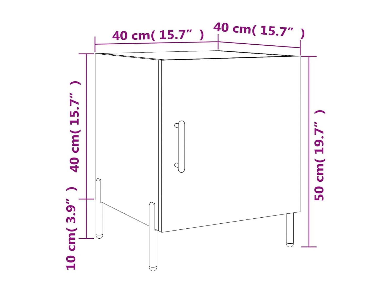 Nachttische 2 Stk. Braun Eichen-Optik 40x40x50 cm Holzwerkstoff
