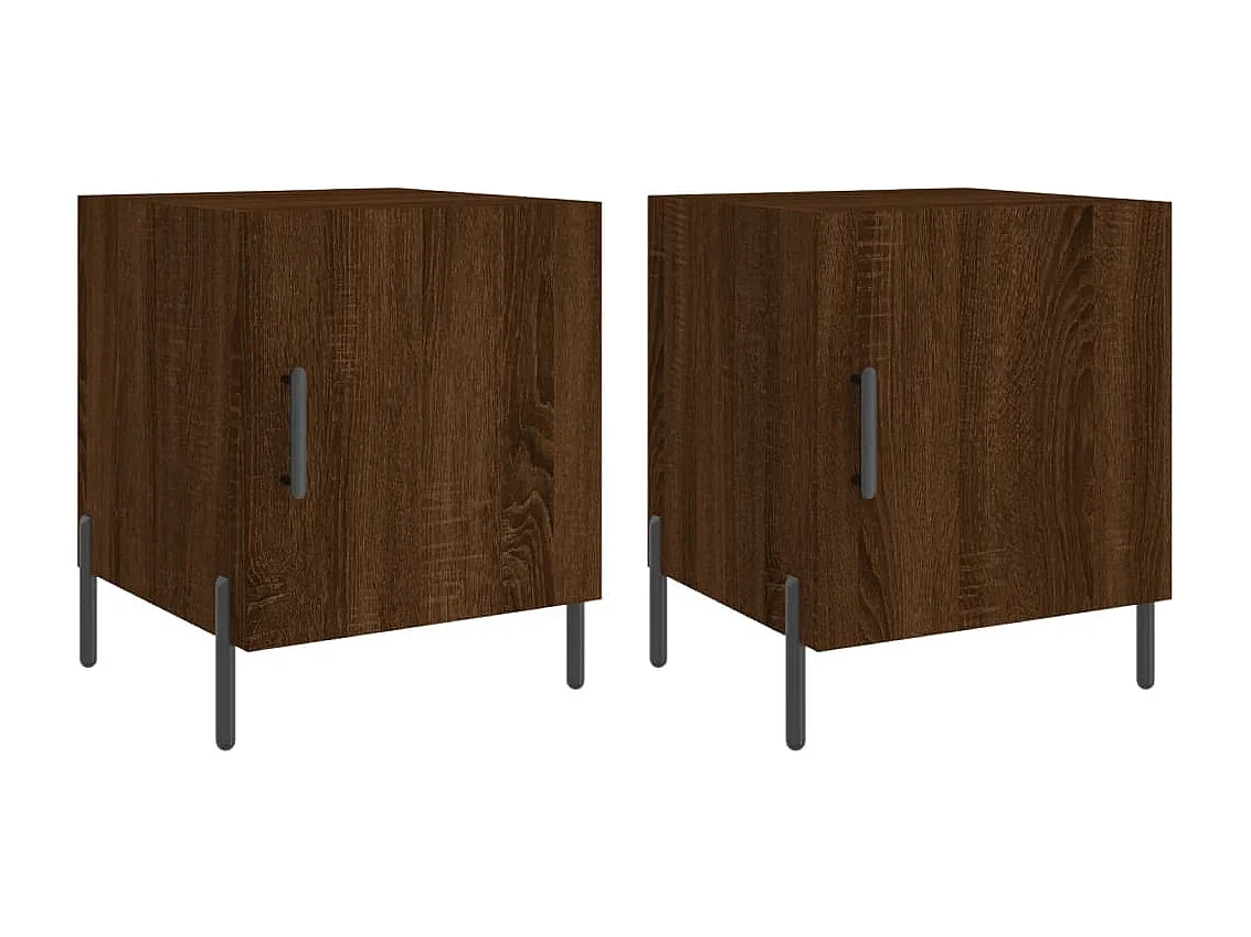 Nachtkastjes 2 st 40x40x50 cm bewerkt hout bruin eikenkleur