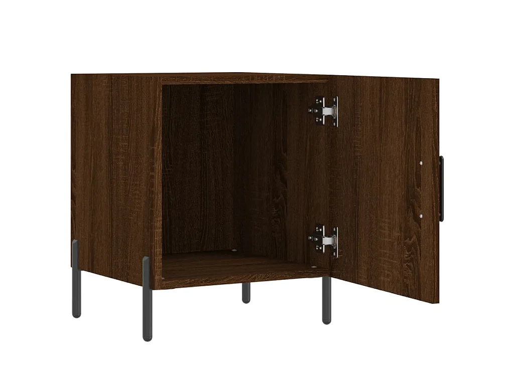 Nachtkastjes 2 st 40x40x50 cm bewerkt hout bruin eikenkleur