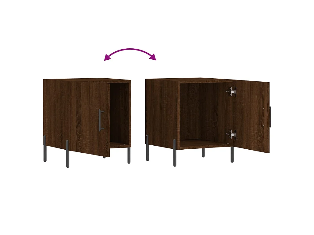 Nachtkastjes 2 st 40x40x50 cm bewerkt hout bruin eikenkleur