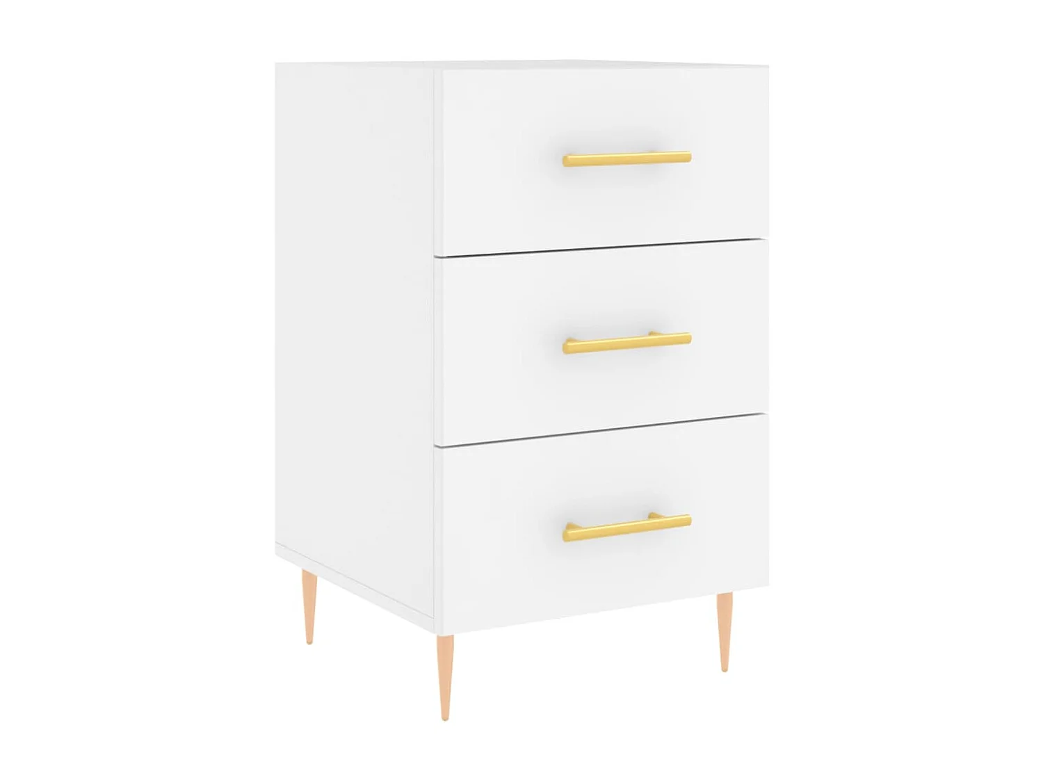 Comodino Bianco 40x40x66 cm in Legno Multistrato