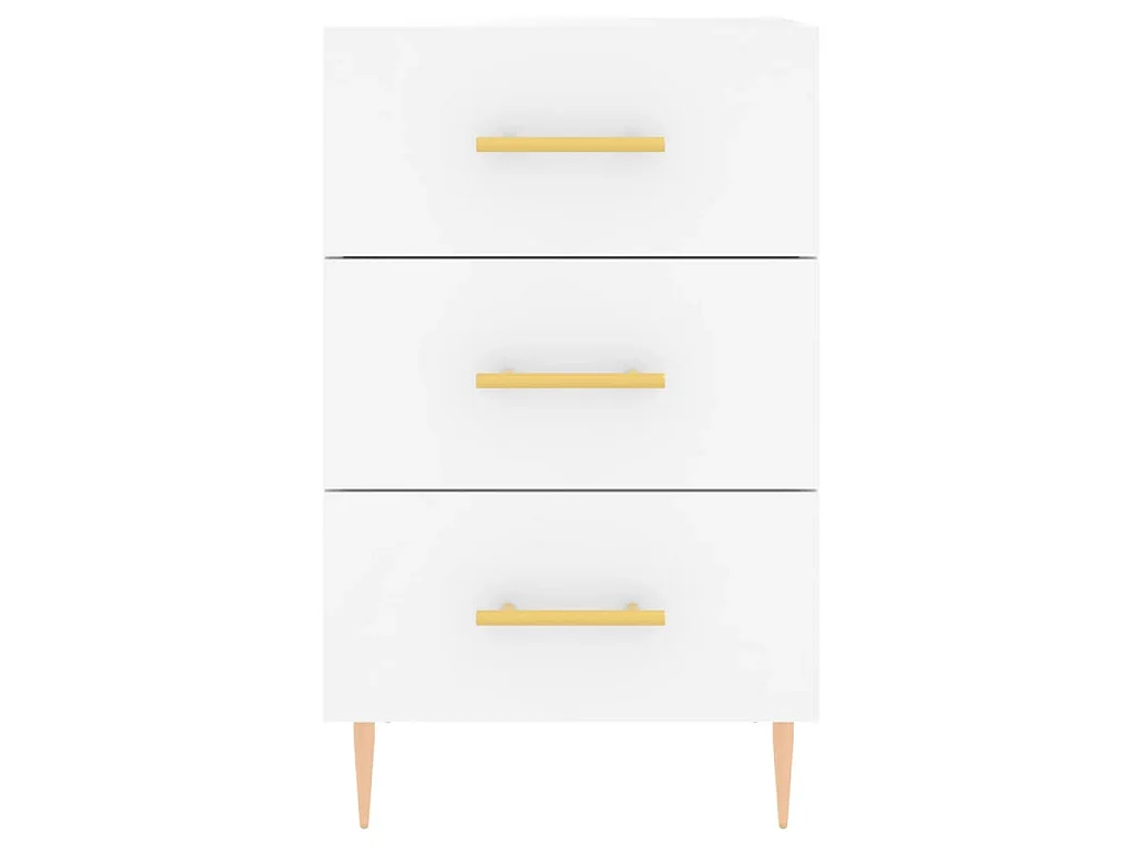 Comodino Bianco 40x40x66 cm in Legno Multistrato