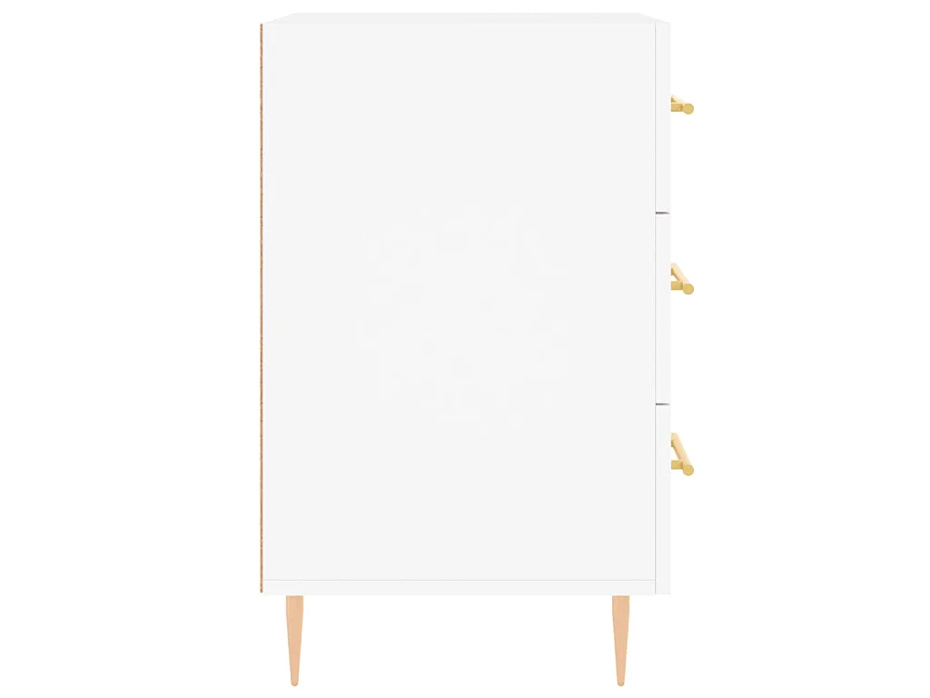 Comodino Bianco 40x40x66 cm in Legno Multistrato