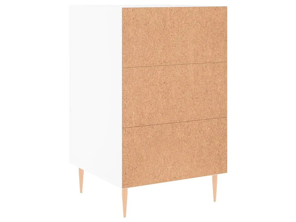 Comodino Bianco 40x40x66 cm in Legno Multistrato