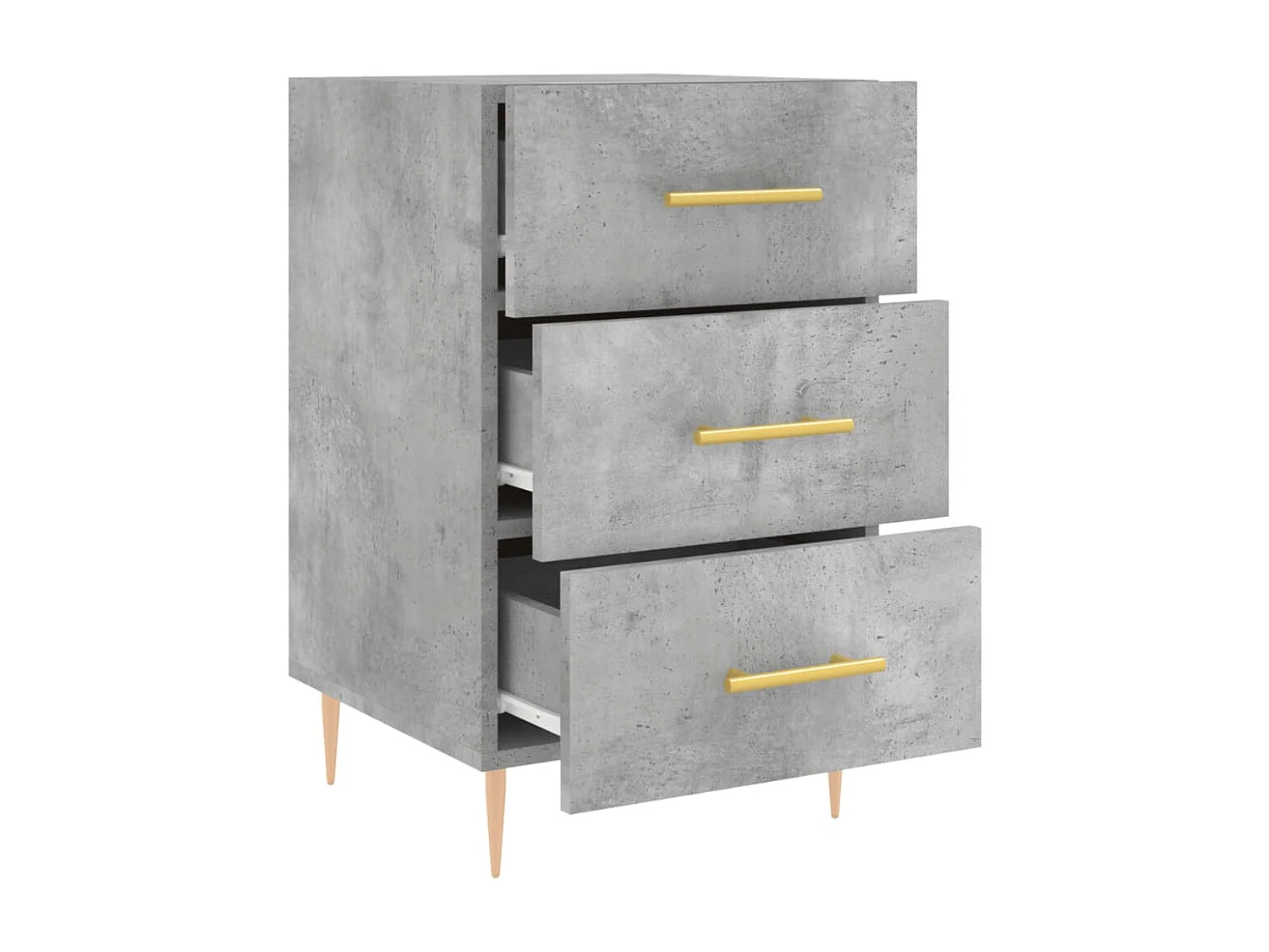 Table de chevet gris béton 40x40x66 cm bois d'ingénierie