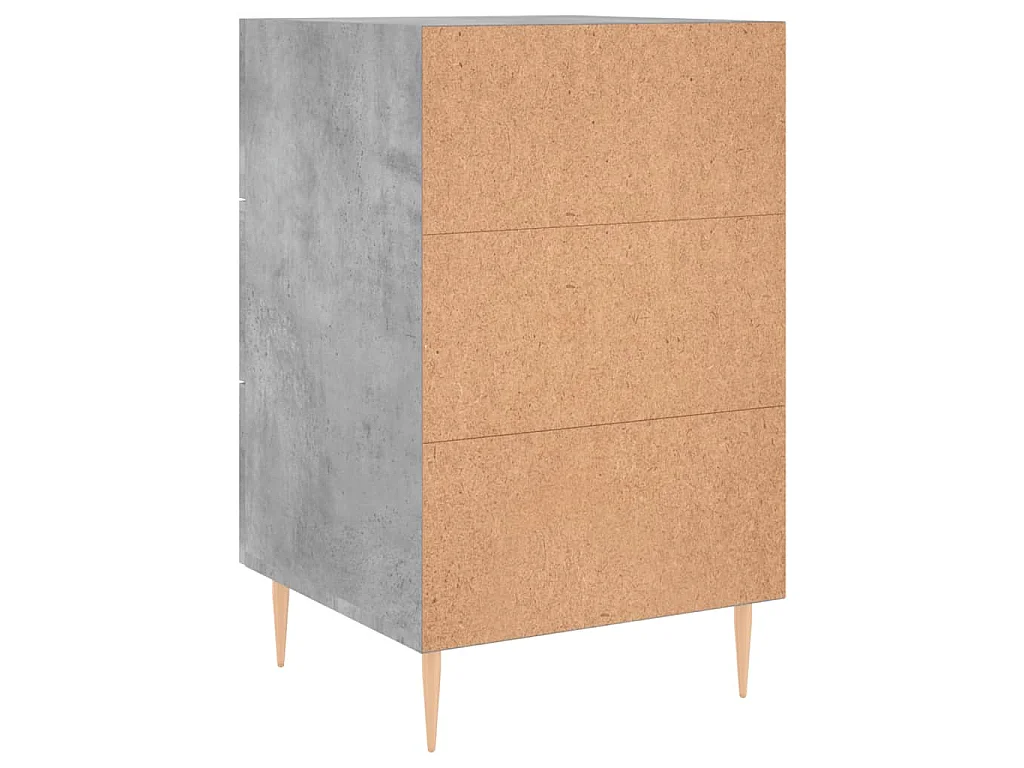 Nachtkastje 40x40x66 cm bewerkt hout betongrijs