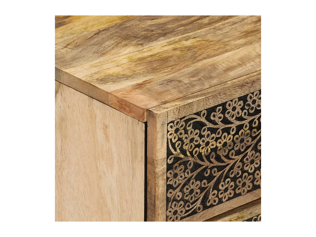 Table de chevet 50x33x60 cm bois de manguier massif