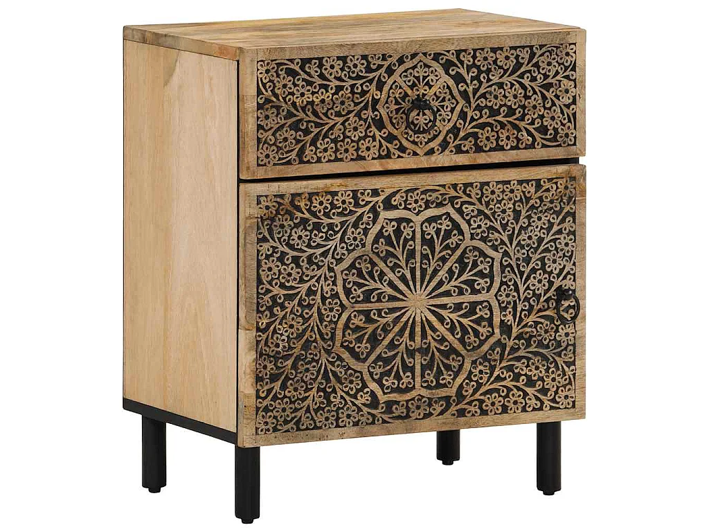 Nachttisch 50x33x60 cm Massivholz Mango