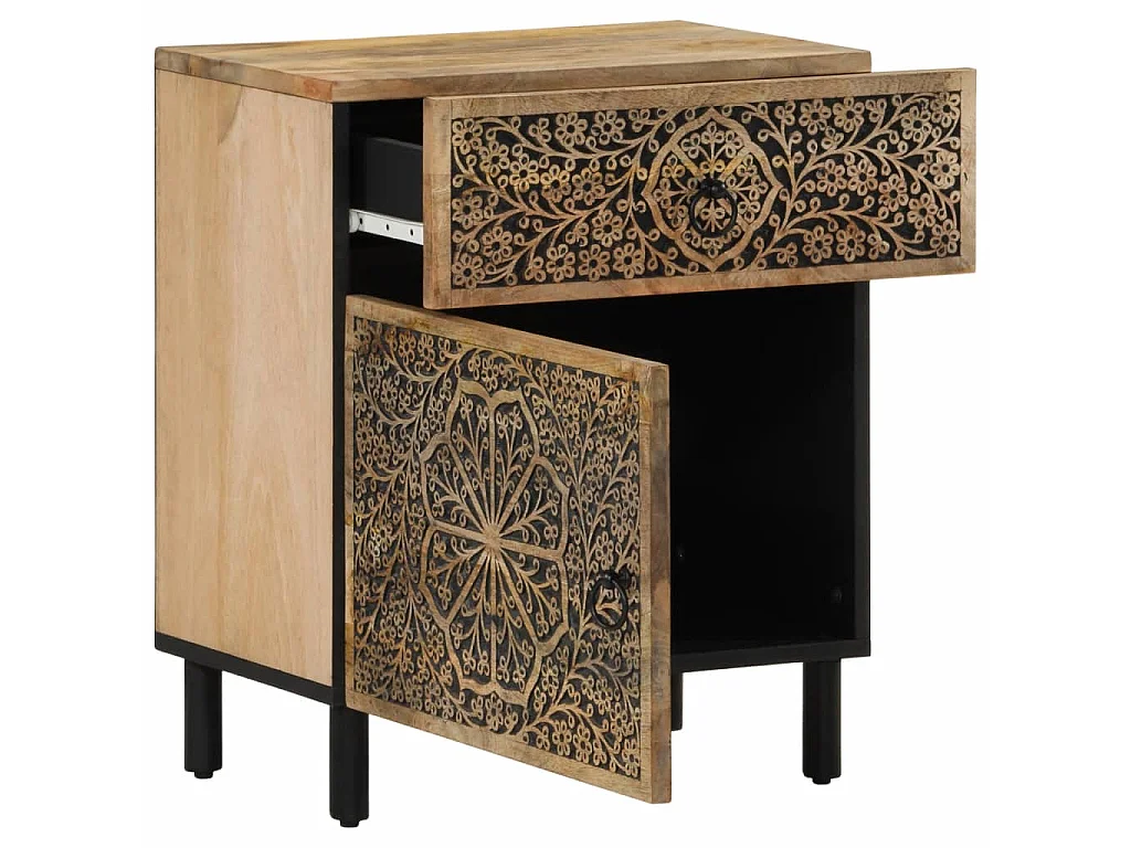 Nachttisch 50x33x60 cm Massivholz Mango